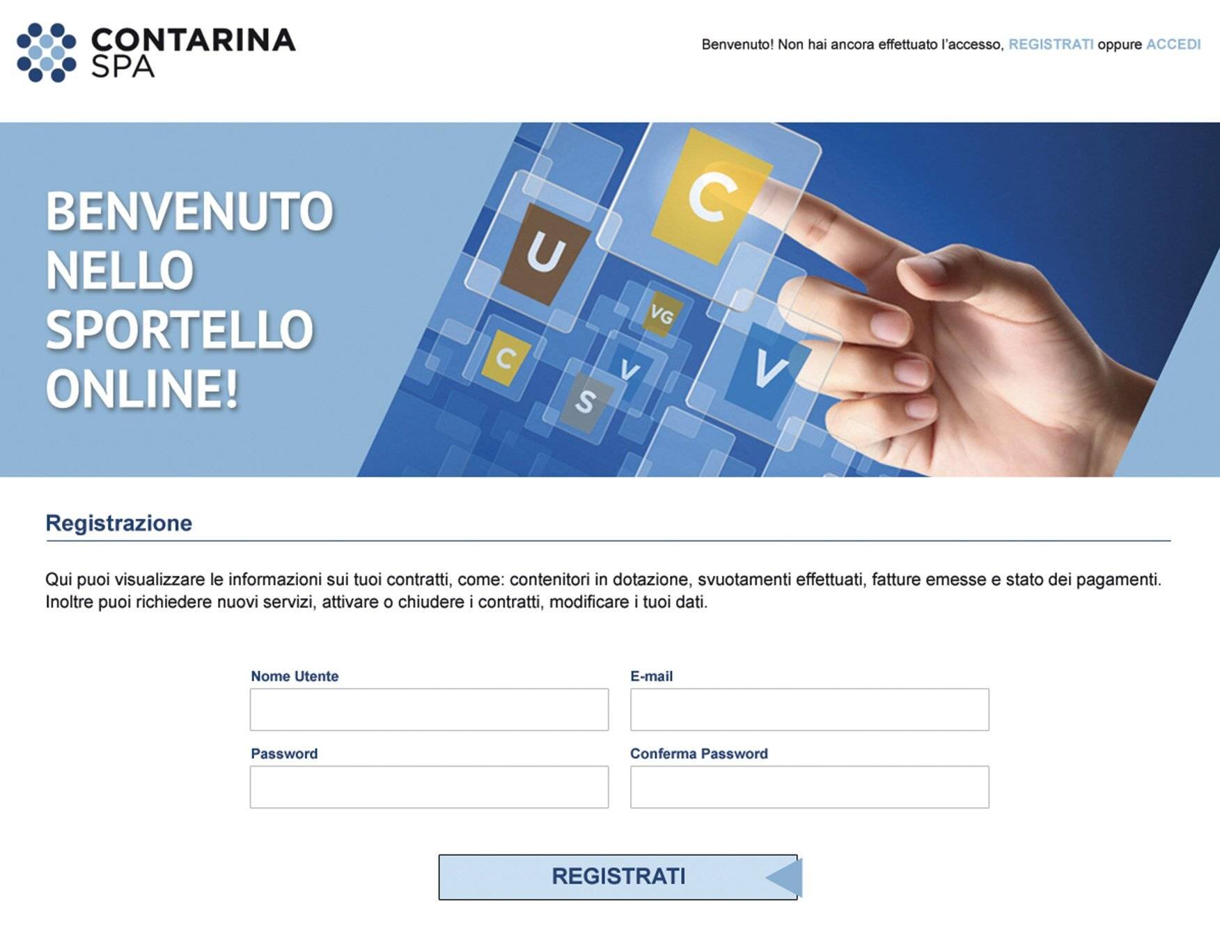 Grafica User Interface Sportello Online